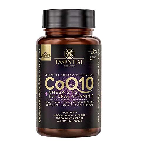 CoQ10 + Ômega 3TG + Vitamina e (60 caps) - Essential Nutrition, Essential Nutrition